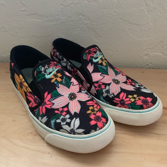 Nike Shoes - Rare Floral Nike Slip On Sneakers